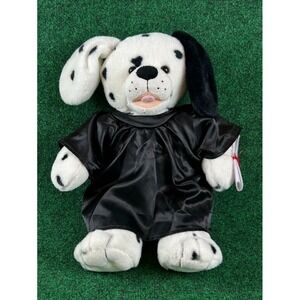 Build-A-Bear Dalmatian Plush In Black Graduation‎ Gown & Scroll Stuffed Animal